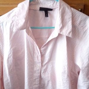 Pink and white button down shirt